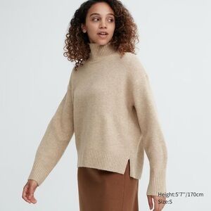 Uniqlo Souffle Yarn High Neck Long-Sleeve Sweater